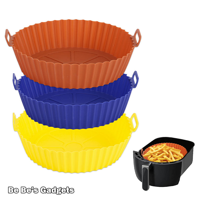 Silicone Air Fryer Basket Liners Inserts Baking Tray Reusable Air Fryer  Silicone Pots for Food Safe Air fryers Oven Accessories